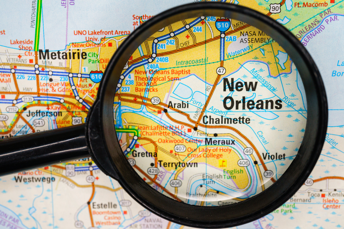 New Orleans map background