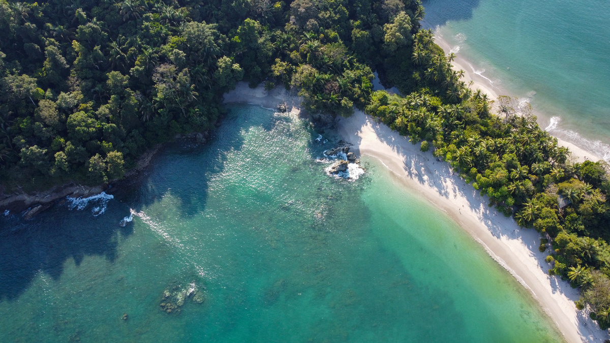 An Aerial Shot of the Manuel Antonio Beach in Costa Rica