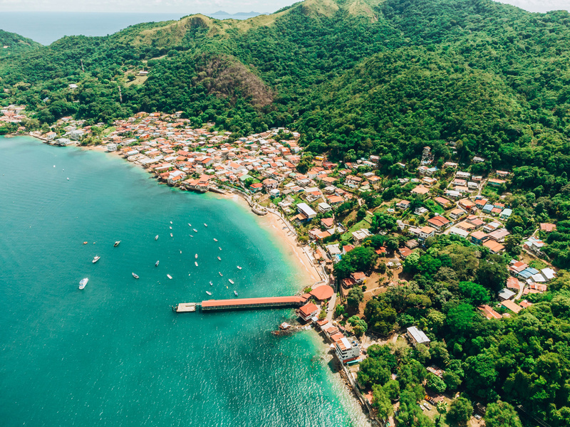 Aerial view of the town of san juan, dominican republic